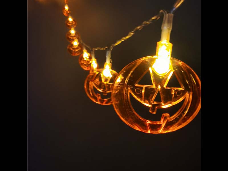 Halloween string lights, Flat Pumpkin