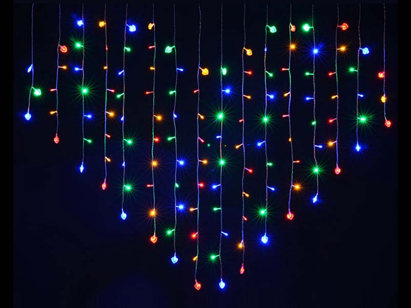 Windows curtain lights, Heart (multi-color)