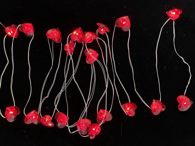 LED string lights with Heart