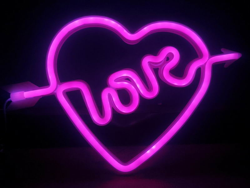 Decorative Heart, neon rope (pink)