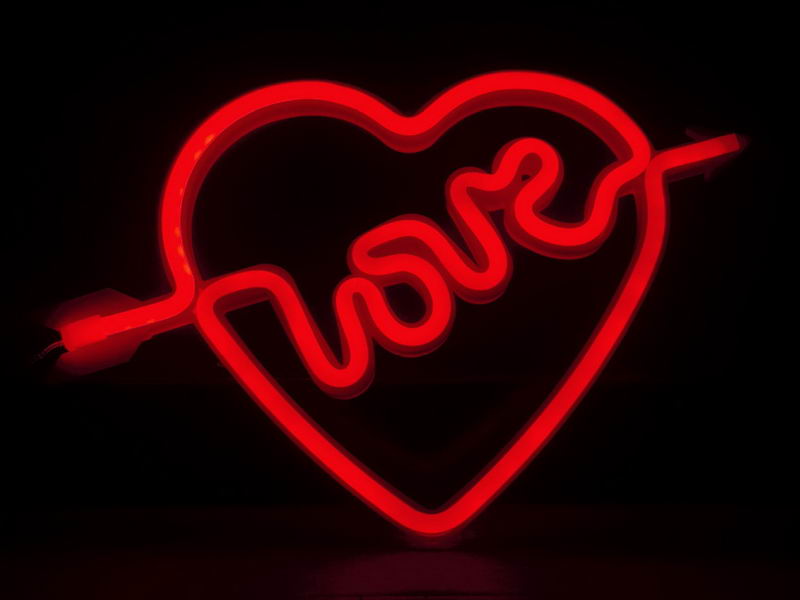 Decorative Heart, neon rope (red)