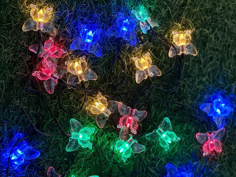 Solar garden string lights with butterfly2 (multi-color)